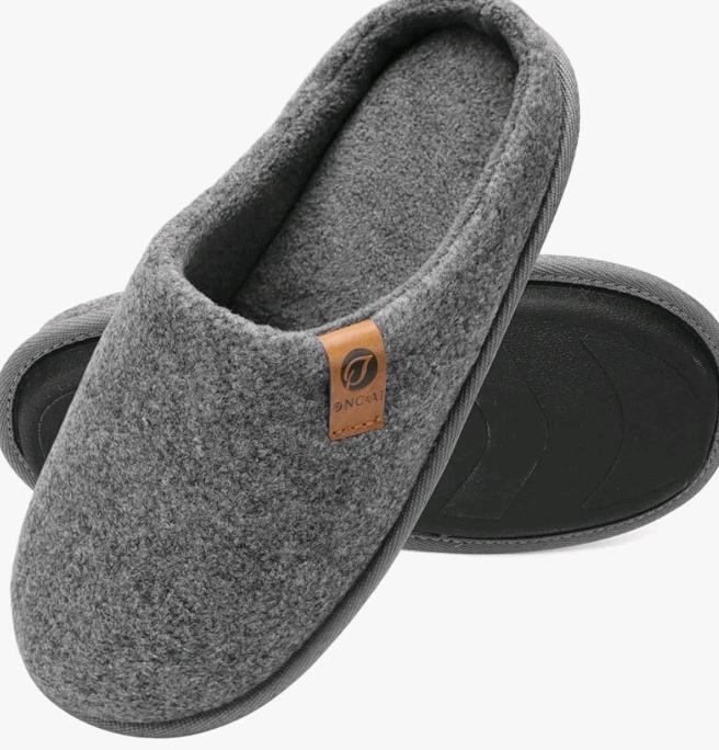 New US 11Men&rsquo;s ONCAI Slipon Slippers Grey, Memory Foam, Anti-Slip Sole, New Sealed, X004963R31