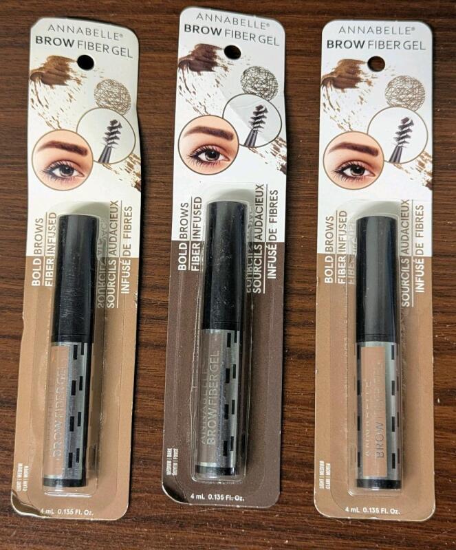 3 New ANNABELLE Brow Fibre Gels : Light/Medium & Medium/Dark