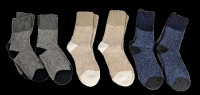 6 Pairs New Size LG (8-13) Men's CELFAEREE Crew Socks, 2 Khaki/ 2 Dark Blue /2 Gray