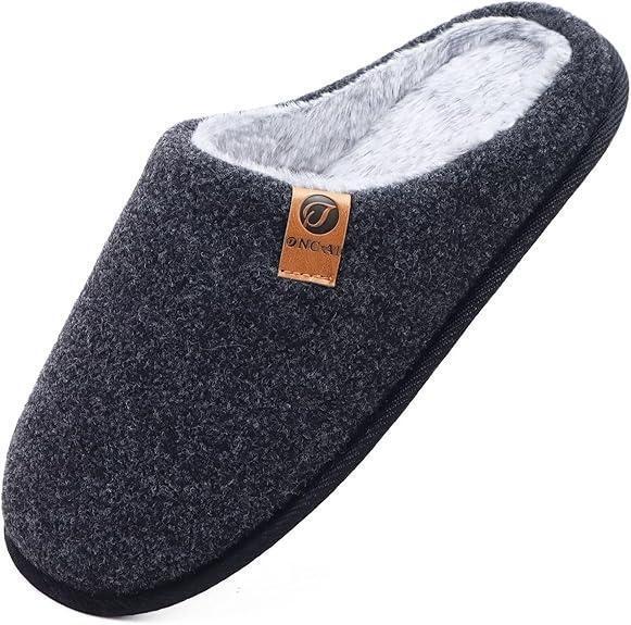 New Size Size 11 US Men's ONCAI Black Knit Slippers, Size 11 US, Arch Support, Slip-On, Factory Sealed