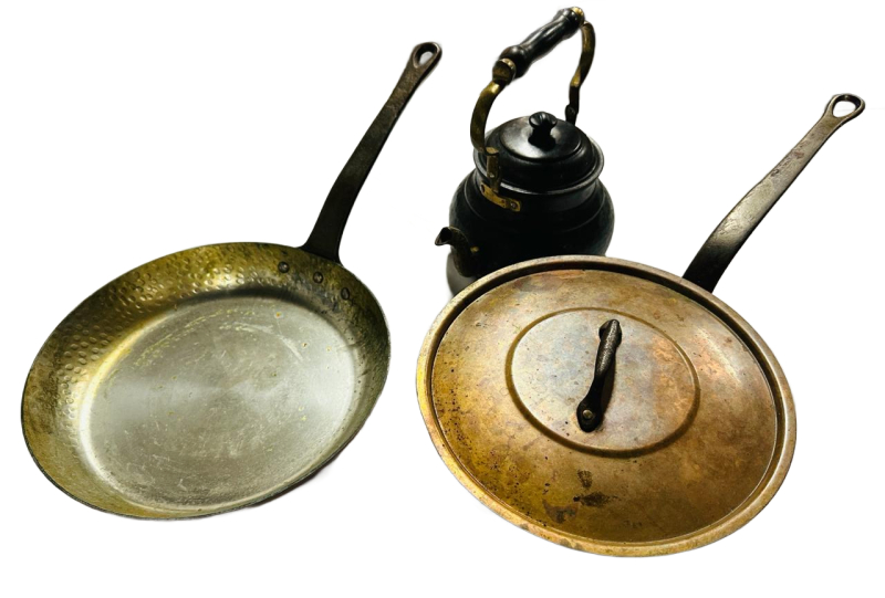DEMMEX Hand-Hammered Copper Cookware&ndash; Frying Pan 11", Saut&eacute; Pan w/ Lid, Kettle