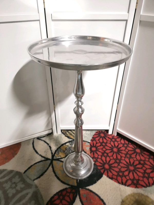 Metal Accent Table - Chrome Style