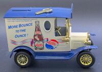 Vintage As-New Golden Wheel 1:64 Scale Diecast PEPSI COLA Delivery Truck Coin Bank With Key