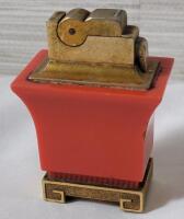 Vintage 1950s ASR Ascot " Pagoda " Table Lighter . Measures 2 &frac34;" tall . Small Chip on side