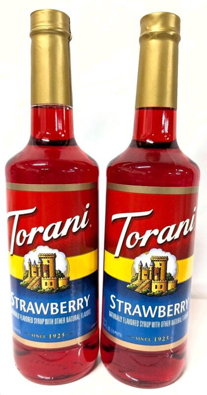 [BB 07/2027] 2 New TORANI Strawberry Flavour Syrups, Great For Sodas, Iced Teas, Lemonades + More