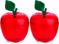 2 New Red Apple Container Jars / Apple Shaped Candy Jars