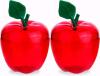 2 New Red Apple Container Jars / Apple Shaped Candy Jars