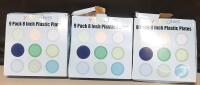 3 New Packs of 8" Plastic Plates