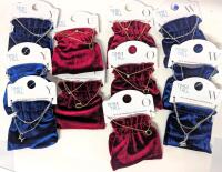 10 New Time And Tru 16" - 18" Letter Initial Necklaces With Velvet Pouches, Y &times;3, U &times;2, O &times;3, W &times;2