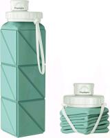 New 690ml Collapsible / Foldable Food-Grade BPA-Free Silicone Travel Bottle For Gym Hiking Camping Running Sport, Army Green