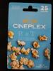 $25 CINEPLEX GIFT CARD