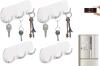4 New Magnetic Key Holders with 3 Hooks for Refrigerator, Kitchen, and Laundry Rooms, 2 Packs of 2