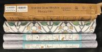 3 Assorted Sheets of Adhesive Window Privacy Films - See Photos/Description