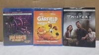 3 New Blu-ray Movies Twister Tornado, Five Nights At Freddy's, The Garfield Movie