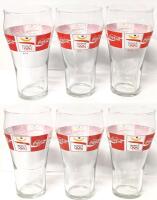 6 Matching Vintage 1993 COCA-COLA Barcelona OLYMPICS '93 Glasses, 6" Tall, No Chips or Cracks