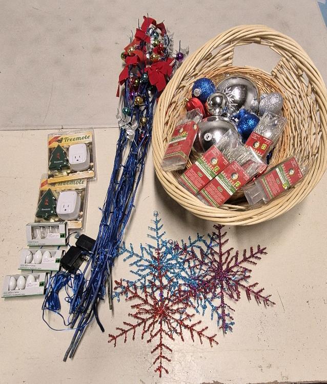 Great Holiday Decor New & Not New - Light-Up Branches (working), LED String Lights, Ornaments + More