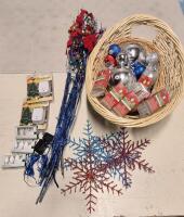 Great Holiday Decor New & Not New - Light-Up Branches (working), LED String Lights, Ornaments + More