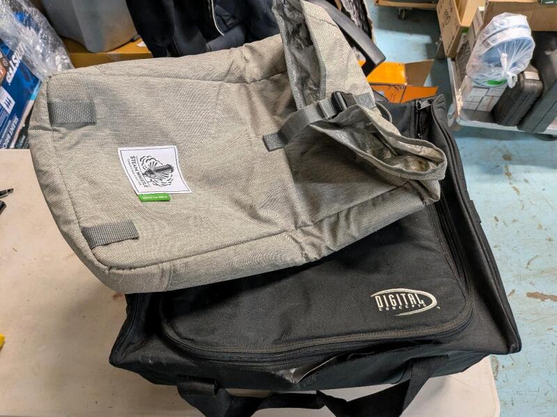 2 Bags. Pilsner Steam Whistle Cooler Bag (18.5" Tall) and a Digital Conceps Bag (19.5" by 17" by 11.5")