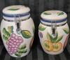 4 Tuscano Orchard Hand-Painted Ceramic Canisters 5.5" to 9.5" Tall - 2