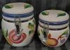 4 Tuscano Orchard Hand-Painted Ceramic Canisters 5.5" to 9.5" Tall - 6