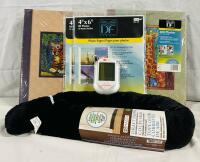 6 Assorted Household Essentials Lot, Includes New 400-Photo Albums (4x6&rdquo; Photos), 20 New Phito Pages (4x6&rdquo; Photos), Electronic Sudoku, and New Door Draft Stopper