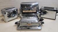 Vintage General Electric Chrome Toaster Oven, 2-Slice Toasters & Sandwich Maker, 1940s&ndash;60s