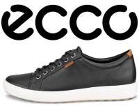New Size 7 Women's ECCO Soft 7 Leather Sneakers, Black, Art. 430003