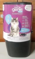 New Litter Genie Plus Cat Litter Disposal System, Black, Scoop & Refill, 17" Tall, Odor Control