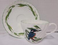 Vintage Crown Staffordshire " Birds of Britian " Cup & Saucer . Both Ring True