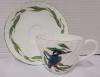 Vintage Crown Staffordshire " Birds of Britian " Cup & Saucer . Both Ring True