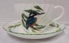 Vintage Crown Staffordshire " Birds of Britian " Cup & Saucer . Both Ring True - 2