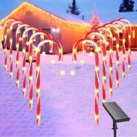 New Fohil Solar Candy Cane Lights, 12 Pack Waterproof Solar Christmas Lights Outdoor, 8 Lighting Modes Solar Powered Garden Lights for Garden Yard Courtyard Christmas Decoration