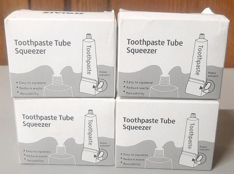 New ZIVIGO Toothpaste Tube Squeezer Manual Rotary Handle, Lot of 4, ABS Plastic, Fits Most Tubes