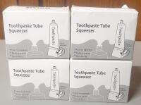 New ZIVIGO Toothpaste Tube Squeezer Manual Rotary Handle, Lot of 4, ABS Plastic, Fits Most Tubes