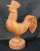 Wooden Hand Carved 17" Rooster .