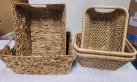 Five (5) Home Decor Storage Baskets