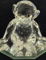 Swarovski Crystal Monkey with Mirror Plate