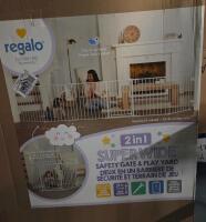 Regalo 2-in-1 Super Wide Safety Gate & Play Yard, Model 1345 W C, 144"x28", 8 Panels, White