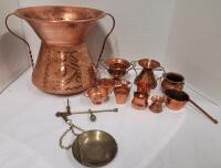 Medium Size Copper Pot , Mini Copper Pots & Brass Scale