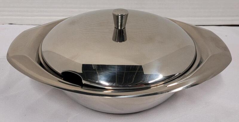 Vintage MCM AMC Classic Stainless Steel Serving Dish w/Lid