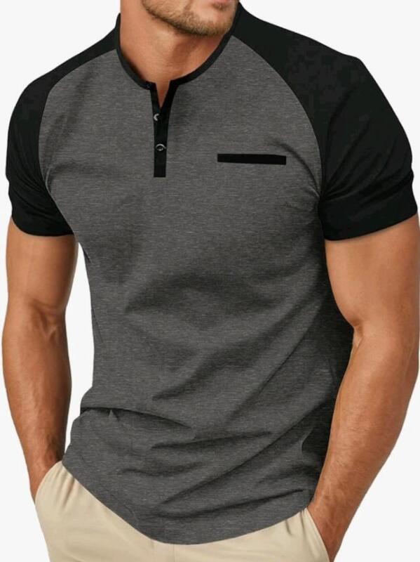 New sz Medium Sailwind Mens Henley Shirts Short Sleeve Casual T-Shirts Summer Button T Shirts with Pocket