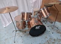 Westbury acoustic drum set, includes Pearl Cx300 ride cymbal and Solar Sabian crash and high hat