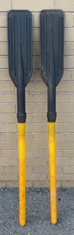 2 Vintage Plastic Rowing Oars, 47.5x5&rdquo;