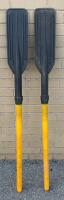 2 Vintage Plastic Rowing Oars, 47.5x5&rdquo;