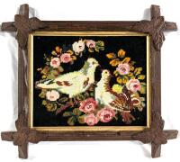 Vintage 1981 Framed Dove Needlework Stitch Art