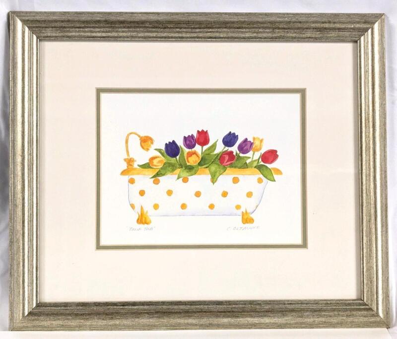 Framed C. Oltman "Tulip Tub" Print