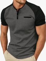 New sz Medium Sailwind Mens Henley Shirts Short Sleeve Casual T-Shirts Summer Button T Shirts with Pocket