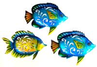 New 3pcs Bright & Colorful Decorative Metal Tropical Fish Wall Art, Suitable for Outdoor, Bathroom, Swimming Pool, Terrace, Living Room