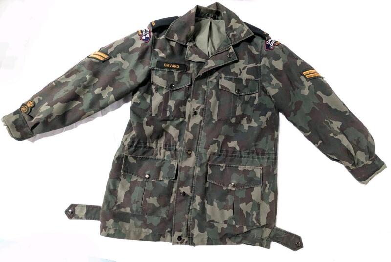 Size 7336/38 Unisex Canadian Army Garrison Dress Jacket, Logistics Canada "Savard" Name Patch, Light Wear, Spots of Discoloration