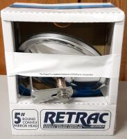 New in Box Retrac 95J5 5" Round Convex Truck Mirror Head, Stainless Steel, Adjustable, 610148,
